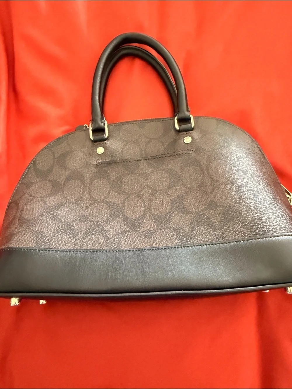 Coach Brown & Black Signature Dome Satchel